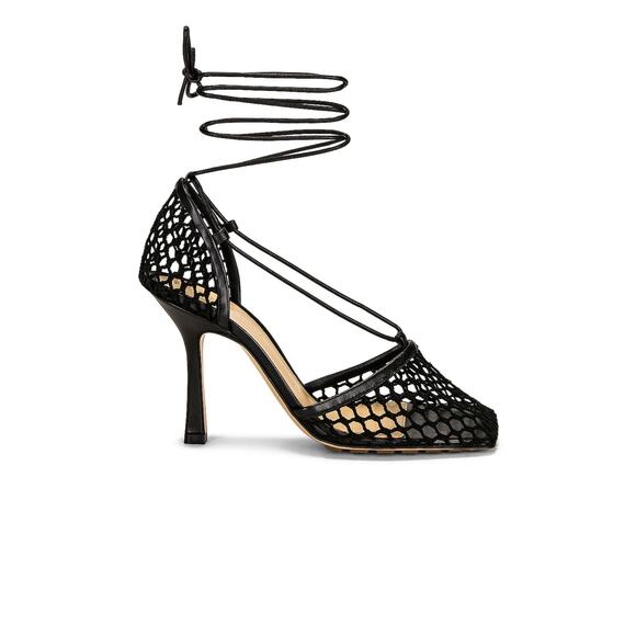 Bottega Veneta Shoes - Bottega Veneta Black Leather Stretch Heels Size 8
